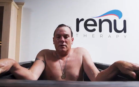 RENU Therapy founder, Bill Bachand in RENU Therapy cold plunge tank