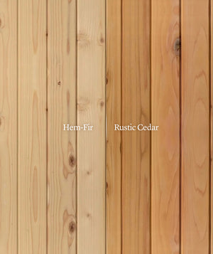 All | cat:Craft | head:Choose your wood | body:Rustic red cedar or hem fir, finished to furniture grade.