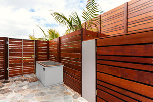 Bianco Romano Granite / California Redwood